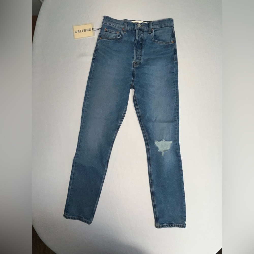 NWT GRLFRND Super High Rise Stretch Slim Crop